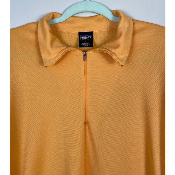Patagonia Capilene Baselayer Shirt Orange Large Quarter Zip Pullover - Picture 2 of 8